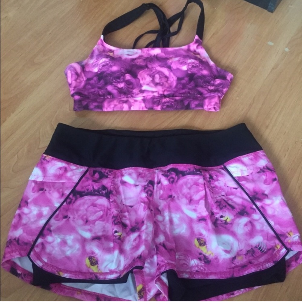 Bra and Shorts Floral Workout Set